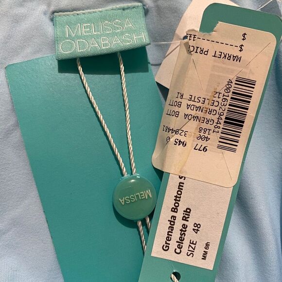 MELISSA ODABASH MADE in ITALY WOMEN’s BLUE RIBBED GRENADA BIKINI BOTTOM Sz-12 - Picture 7 of 8